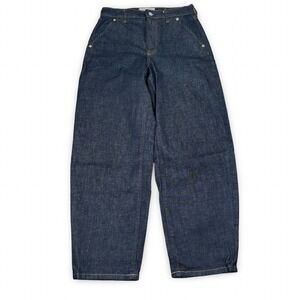 Everlane The Arc Jean Dark Indigo High Rise Curved Barrel Leg Denim Womens 26